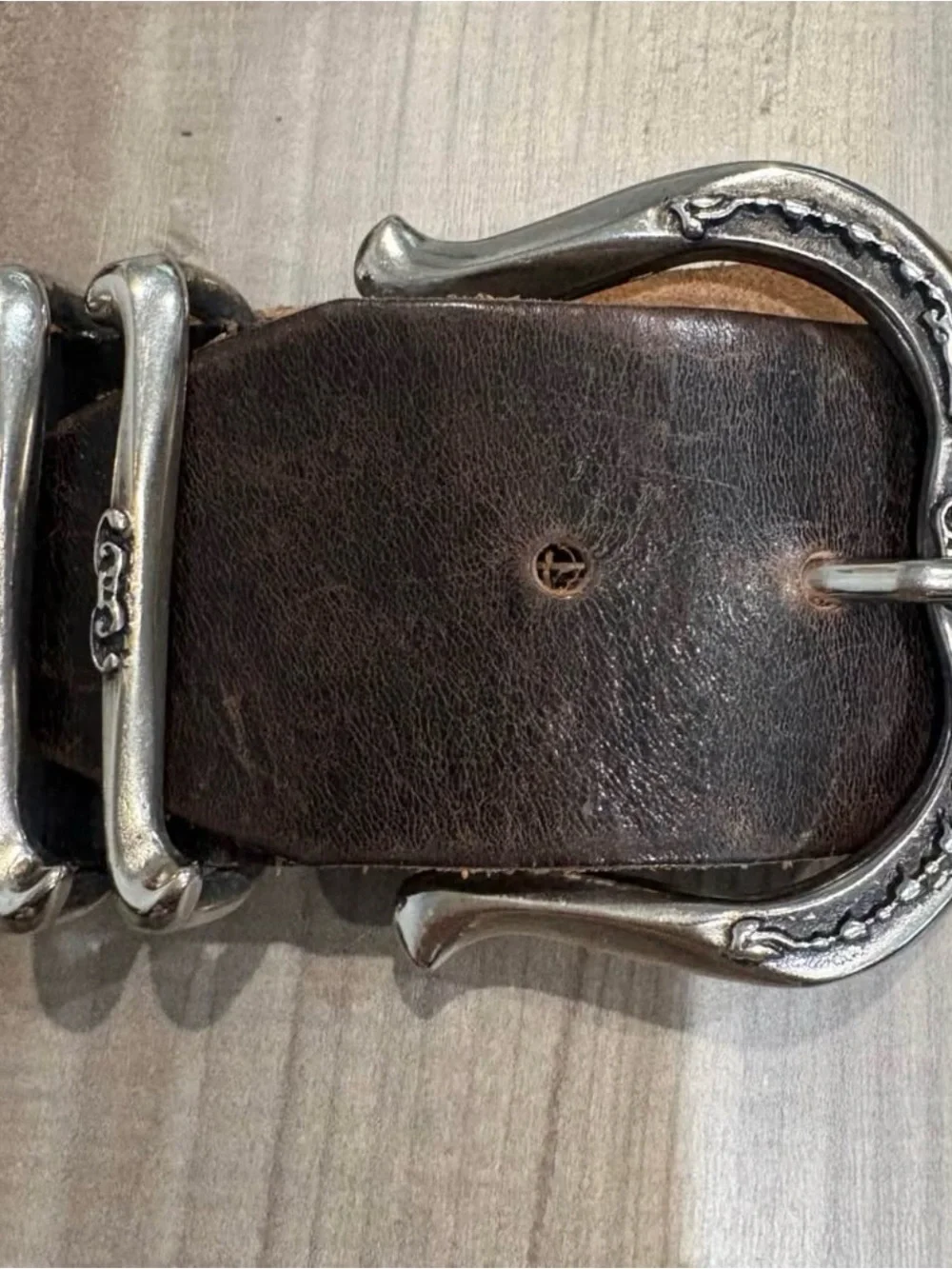 Vintage Marck Bellay Leather Sinew Bone Concho Bead Native American Belt Western